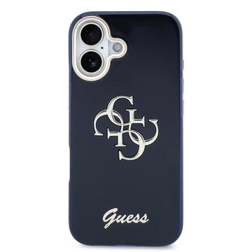 iPhone 17 Guess IML 4G Script Metal Logo Cover - Blå