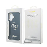 iPhone 17 Guess IML 4G Script Metal Logo Cover - Blå