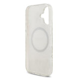 iPhone 17 Guess IML Flowers Allover Electro Cover med Perlestrop - MagSafe-kompatibel - Hvid