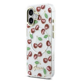 iPhone 17 Guess IML Glitter Cherry Hybrid Cover - MagSafe-kompatibelt - Gennemsigtigt