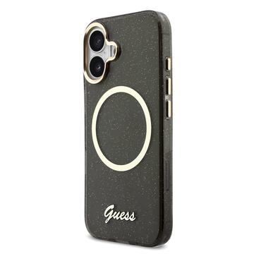 iPhone 17 Guess IML Glitter Script Rem Cover - MagSafe-kompatibel - Sort