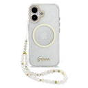 iPhone 17 Guess IML Glitter Script Rem Cover - MagSafe-kompatibelt - Gennemsigtigt