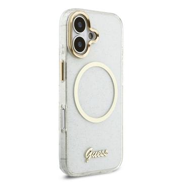 iPhone 17 Guess IML Glitter Script Rem Cover - MagSafe-kompatibelt - Gennemsigtigt