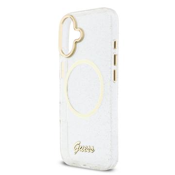 iPhone 17 Guess IML Glitter Script Rem Cover - MagSafe-kompatibelt - Gennemsigtigt