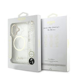 iPhone 17 Guess IML Glitter Script Rem Cover - MagSafe-kompatibelt - Gennemsigtigt