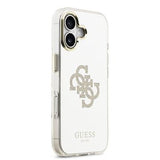 iPhone 17 Guess Mirror 4G Glitter Logo Hybrid Cover - MagSafe-kompatibel - Guld