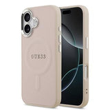 iPhone 17 Guess Saffiano Hybrid Cover - MagSafe Kompatibel - Pink