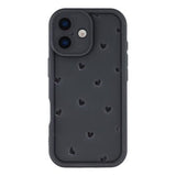 iPhone 17 stødsikkert TPU-cover med hjertemønster og forhøjede kanter - sort