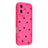 iPhone 17 stødsikkert TPU-cover med hjertemønster og forhøjede kanter - Hot Pink