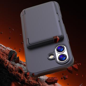 iPhone 17 Hybrid Cover med Spejl og Kortholder - Sort