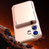 iPhone 17 Hybrid Cover med Spejl og Kortholder - Pink