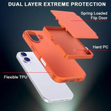 iPhone 17 Hybrid Cover med Spejl og Kortholder - Orange