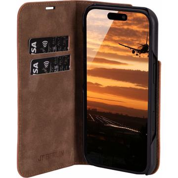 iPhone 17 JT Berlin BookCase Tegel Flip Lædercover - Cognac