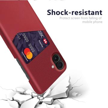 iPhone 17 KSQ Cover med Kortholder - Rød