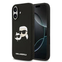 iPhone 17 Karl Lagerfeld Double Heads MagSafe cover i flydende silikone - sort