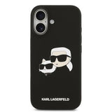 iPhone 17 Karl Lagerfeld Double Heads MagSafe cover i flydende silikone - sort