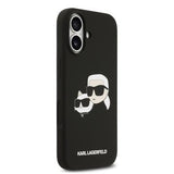 iPhone 17 Karl Lagerfeld Double Heads MagSafe cover i flydende silikone - sort