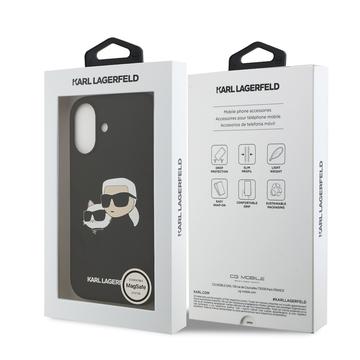 iPhone 17 Karl Lagerfeld Double Heads MagSafe cover i flydende silikone - sort