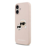 iPhone 17 Karl Lagerfeld Double Heads MagSafe cover i flydende silikone - Pink