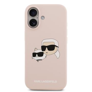 iPhone 17 Karl Lagerfeld Double Heads MagSafe cover i flydende silikone - Pink