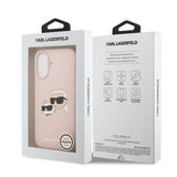 iPhone 17 Karl Lagerfeld Double Heads MagSafe cover i flydende silikone - Pink