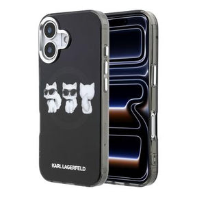 iPhone 17 Karl Lagerfeld IML Choupette Trio Watercolor Cover - MagSafe-kompatibelt - Sort