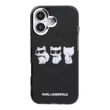 iPhone 17 Karl Lagerfeld IML Choupette Trio Watercolor Cover - MagSafe-kompatibelt - Sort