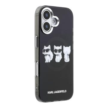 iPhone 17 Karl Lagerfeld IML Choupette Trio Watercolor Cover - MagSafe-kompatibelt - Sort