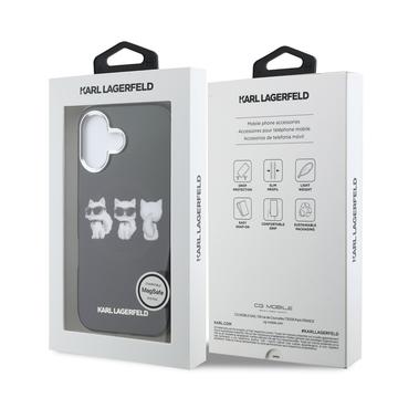 iPhone 17 Karl Lagerfeld IML Choupette Trio Watercolor Cover - MagSafe-kompatibelt - Sort