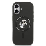 iPhone 17 Karl Lagerfeld Karl and Choupette MagSafe Cover i flydende silikone - Sort