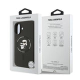 iPhone 17 Karl Lagerfeld Karl and Choupette MagSafe Cover i flydende silikone - Sort