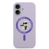 iPhone 17 Karl Lagerfeld Karl and Choupette MagSafe Cover i flydende silikone - Lilla