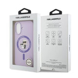 iPhone 17 Karl Lagerfeld Karl and Choupette MagSafe Cover i flydende silikone - Lilla