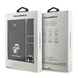iPhone 17 Karl Lagerfeld Saffiano Crossbody Metal Karl & Choupette Cover - Sort