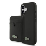 iPhone 17 Lacoste Iconic Petit Pique MagSafe cover og magnetisk kortholder - Sort