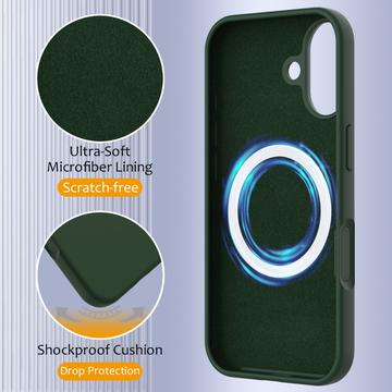 iPhone 17 Liquid Silikone Cover - MagSafe Kompatibel - Mørkegrøn