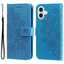 iPhone 17 Mandala Series Etui med Pung - Blå