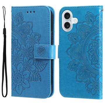 iPhone 17 Mandala Series Etui med Pung - Blå