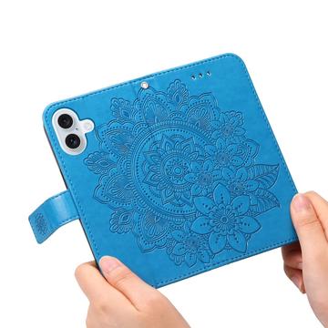 iPhone 17 Mandala Series Etui med Pung - Blå