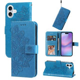 iPhone 17 Mandala Series Etui med Pung - Blå