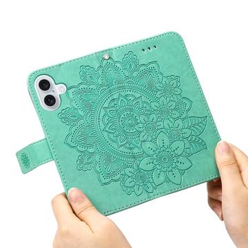 iPhone 17 Mandala Series Etui med Pung - Grøn
