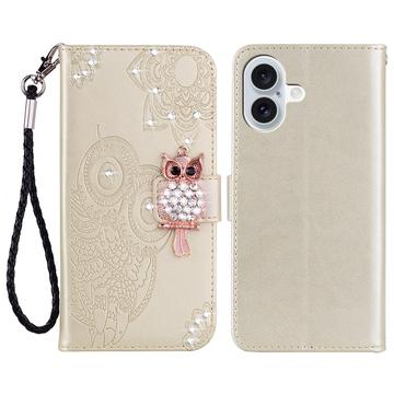 iPhone 17 Ugle Rhinsten Pung - Guld