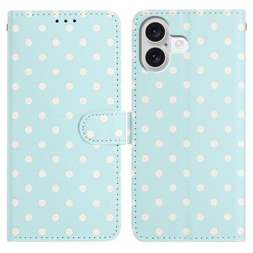 iPhone 17 Pung Etui med Prikket Mønster - Blå
