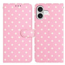 iPhone 17 Pung Etui med Prikket Mønster - Pink