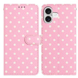 iPhone 17 Pung Etui med Prikket Mønster - Pink