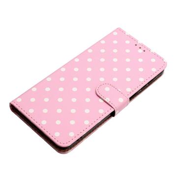 iPhone 17 Pung Etui med Prikket Mønster - Pink