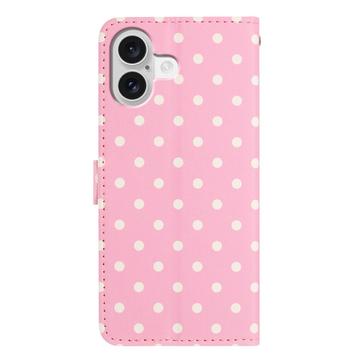 iPhone 17 Pung Etui med Prikket Mønster - Pink