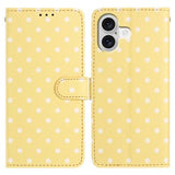 iPhone 17 Pung Etui med Prikket Mønster - Gul