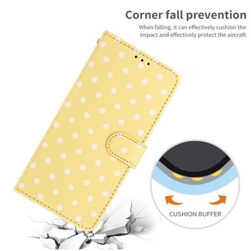 iPhone 17 Pung Etui med Prikket Mønster - Gul