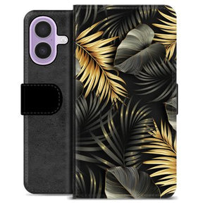 iPhone 17 Premium Flip Cover med Pung - Gyldne Blade